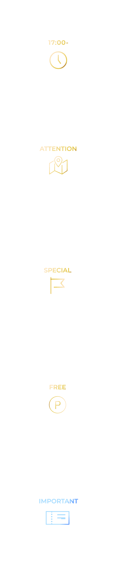  ※パークは17:00に閉園いたします。
                ※イベントにご参加される方のみ、閉園後のサファリエリアにご入場いただけます。
                ※サファリエリア以外の施設はすべてクローズいたします。
                ※集合場所のエントランス改札口前からサファリエリアへは、車両にご乗車して移動していただきます。